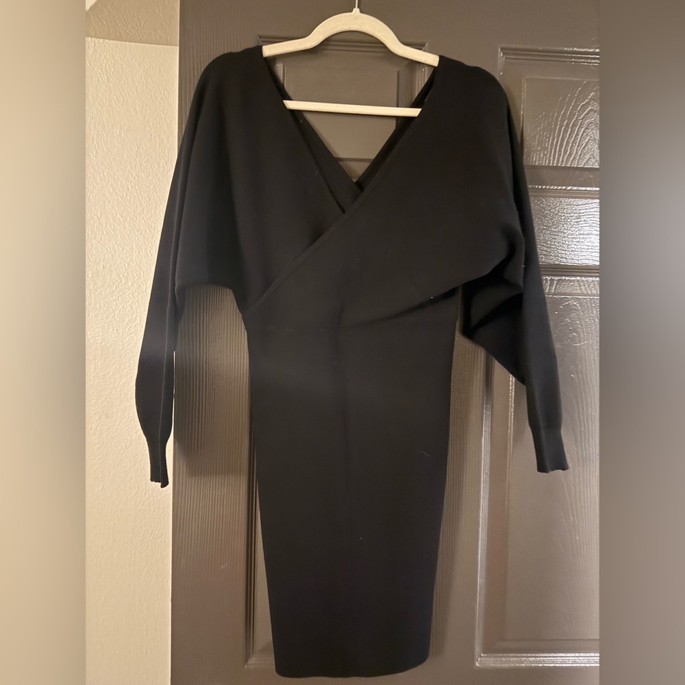 Elegant Black V-Neck Dress